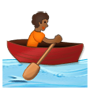Emoji 🚣🏾 Persona In Barca A Remi: Carnagione Abbastanza Scura su Samsung One UI 3.1.1.