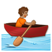 🚣🏽 Emoji Person im Ruderboot: mittlere Hautfarbe Samsung One UI 3.1.1.