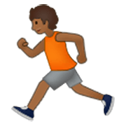🏃🏾 Emoji Persona Corriendo: Tono De Piel Oscuro Medio en Samsung One UI 3.1.1.