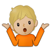 🤷🏼 Emoji Persona Encogida De Hombros: Tono De Piel Claro Medio en Samsung One UI 3.1.1.