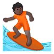 🏄🏿 Emoji Surfer(in): dunkle Hautfarbe Samsung One UI 3.1.1.