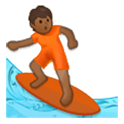 Emoji 🏄🏾 Persona Che Fa Surf: Carnagione Abbastanza Scura su Samsung One UI 3.1.1.