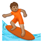 🏄🏽 Emoji Persona Haciendo Surf: Tono De Piel Medio en Samsung One UI 3.1.1.