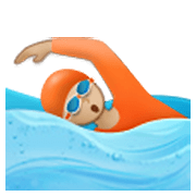 🏊🏼 Emoji Persona Nadando: Tono De Piel Claro Medio en Samsung One UI 3.1.1.