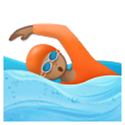 🏊🏽 Emoji Schwimmer(in): mittlere Hautfarbe Samsung One UI 3.1.1.