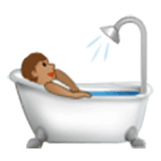 🛀🏽 Emoji badende Person: mittlere Hautfarbe Samsung One UI 3.1.1.