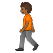🚶🏾 Emoji Persona Caminando: Tono De Piel Oscuro Medio en Samsung One UI 3.1.1.