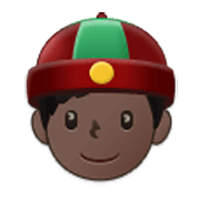 👲🏿 Emoji Hombre Con Gorro Chino: Tono De Piel Oscuro en Samsung One UI 3.1.1.