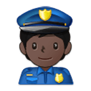 👮🏿 Emoji Agente De Policía: Tono De Piel Oscuro en Samsung One UI 3.1.1.