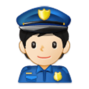 Emoji 👮🏻 Agente Di Polizia: Carnagione Chiara su Samsung One UI 3.1.1.