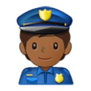 Emoji 👮🏾 Agente Di Polizia: Carnagione Abbastanza Scura su Samsung One UI 3.1.1.
