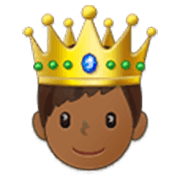 🤴🏾 Emoji Príncipe: Pele Morena Escura na Samsung One UI 3.1.1.