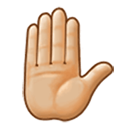 Emoji ✋🏼 Mano Alzata: Carnagione Abbastanza Chiara su Samsung One UI 3.1.1.