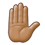 Emoji ✋🏽 Mano Alzata: Carnagione Olivastra su Samsung One UI 3.1.1.