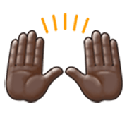 🙌🏿 Emoji zwei erhobene Handflächen: dunkle Hautfarbe Samsung One UI 3.1.1.