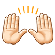 🙌🏻 Emoji zwei erhobene Handflächen: helle Hautfarbe Samsung One UI 3.1.1.