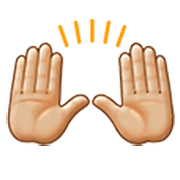 🙌🏼 Emoji Manos Levantadas Celebrando: Tono De Piel Claro Medio en Samsung One UI 3.1.1.