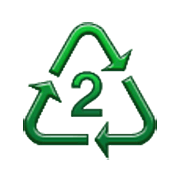♴ Emoji Símbolo de reciclagem para plástico-tipo 2 na Samsung One UI 3.1.1.