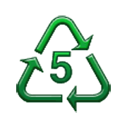 Émoji ♷ Symbole de recyclage du plastique type-5 sur Samsung One UI 3.1.1.