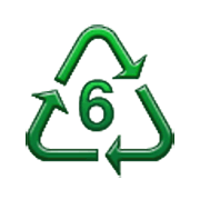 Emoji ♸ Simbolo di riciclaggio della plastica tipo -6 su Samsung One UI 3.1.1.