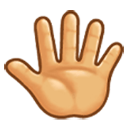🖑 Emoji Mano levantada con los dedos separados en Samsung One UI 3.1.1.