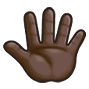 🖑🏿 Emoji Palma da mão levantada (pelas costas), modificador emoji Fitzpatrick tipo 6 na Samsung One UI 3.1.1.