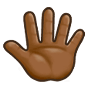 🖑🏾 Emoji Palma da mão levantada (pelas costas): Pele Morena Escura na Samsung One UI 3.1.1.