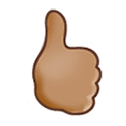 🖒🏽 Emoji Gesto «Pulgar hacia arriba»: Tono De Piel Medio en Samsung One UI 3.1.1.
