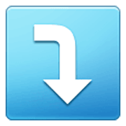 ⤵️ Emoji Flecha Derecha Curvándose Hacia Abajo en Samsung One UI 3.1.1.