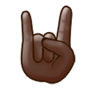 🤘🏿 Emoji Saudação Do Rock: Pele Escura na Samsung One UI 3.1.1.