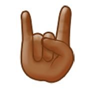 🤘🏾 Emoji Saudação Do Rock: Pele Morena Escura na Samsung One UI 3.1.1.
