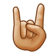 🤘🏼 Emoji Mano Haciendo El Signo De Cuernos: Tono De Piel Claro Medio en Samsung One UI 3.1.1.