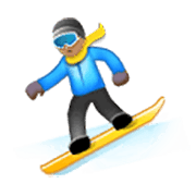 Emoji 🏂🏽 Persona Sullo Snowboard: Carnagione Olivastra su Samsung One UI 3.1.1.