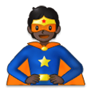 🦸🏿 Emoji Personaje De Superhéroe: Tono De Piel Oscuro en Samsung One UI 3.1.1.