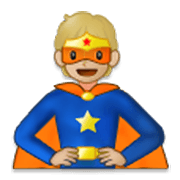 🦸🏼 Emoji Personaje De Superhéroe: Tono De Piel Claro Medio en Samsung One UI 3.1.1.