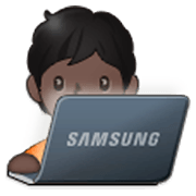 🧑🏿‍💻 Emoji IT-Experte/IT-Expertin: dunkle Hautfarbe Samsung One UI 3.1.1.