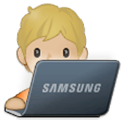 Emoji 🧑🏼‍💻 Persona Esperta Di Tecnologia: Carnagione Abbastanza Chiara su Samsung One UI 3.1.1.