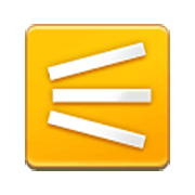 ⚟ Emoji Drei Linien konvergieren auf der linken Seite Samsung One UI 3.1.1.