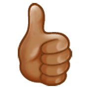 Emoji 👍🏽 Pollice In Su: Carnagione Olivastra su Samsung One UI 3.1.1.