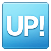 🆙 Emoji Schriftzug „UP!“ im blauen Quadrat Samsung One UI 3.1.1.