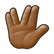 🖖🏾 Emoji Saudação Vulcana: Pele Morena Escura na Samsung One UI 3.1.1.