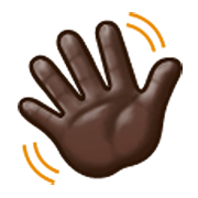 👋🏿 Emoji winkende Hand: dunkle Hautfarbe Samsung One UI 3.1.1.