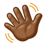 👋🏾 Emoji winkende Hand: mitteldunkle Hautfarbe Samsung One UI 3.1.1.