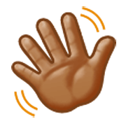 👋🏽 Emoji Mão Acenando: Pele Morena na Samsung One UI 3.1.1.