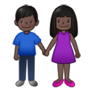 👫🏿 Emoji Mann und Frau halten Hände: dunkle Hautfarbe Samsung One UI 3.1.1.