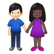 Emoji 👩🏿‍🤝‍👨🏻 Uomo E Donna Che Si Tengono Per Mano: Carnagione Scura E Carnagione Chiara su Samsung One UI 3.1.1.