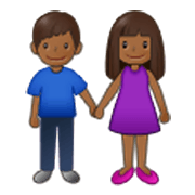 👫🏾 Emoji Mann und Frau halten Hände: mitteldunkle Hautfarbe Samsung One UI 3.1.1.