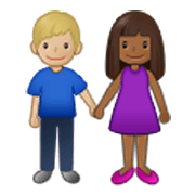 Emoji 👩🏾‍🤝‍👨🏼 Uomo E Donna Che Si Tengono Per Mano: Carnagione Abbastanza Scura E Carnagione Abbastanza Chiara su Samsung One UI 3.1.1.