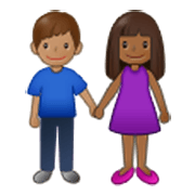 👩🏾‍🤝‍👨🏽 Emoji Mann und Frau halten Hände: mitteldunkle Hautfarbe, mittlere Hautfarbe Samsung One UI 3.1.1.