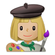 👩🏼‍🎨 Emoji Artista Plástica: Pele Morena Clara na Samsung One UI 3.1.1.